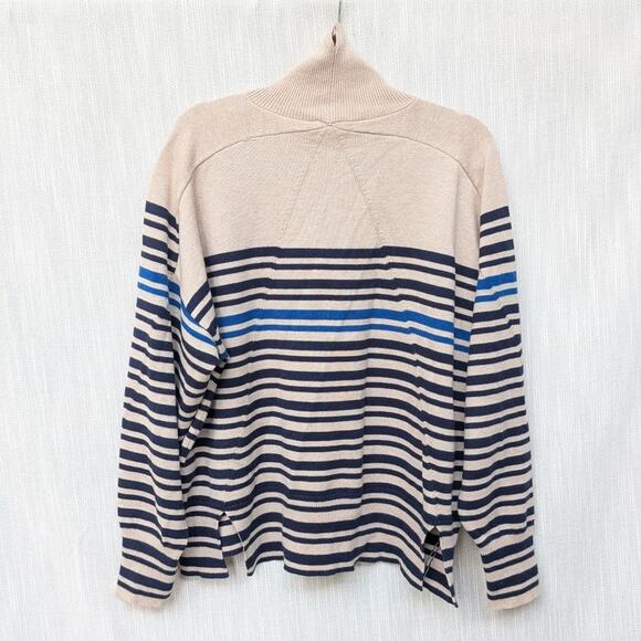 Rag & Bone Ann Striped Turtleneck Casmere/Cotton Sweater, size L - Picture 2 of 10